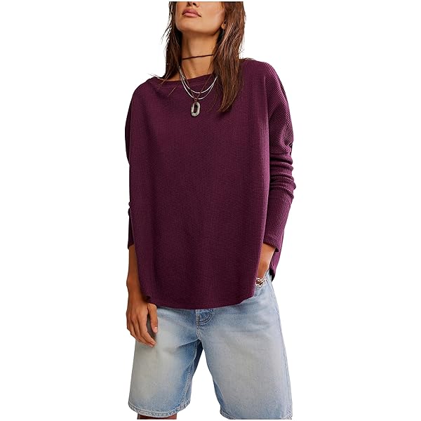 Free People Womens Latte Blues Thermal Solid Acacia L at Amazon