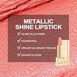 Oulac Glow Metallic Shine Orange Lipstick Coral High Impact 4.3 g view 5