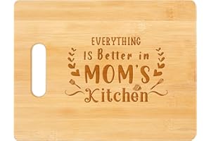 Pandasch Mothers Day Gifts for Mom, Best Mom Birthday Gifts - Personalized Engraved Bamboo Cutting Board - Unique Mothers Day Gift for Mom from Daughter Son - Everything Is Better in Mom's Kitchen