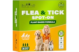 BELOVED PETS Flea and Tick Prevention for Small Dogs & Cats, Rabbits - Natural Flea Treatment & Pest Control - Topical Flea & Mosquito Repellent for Puppy and Kitten - All Pets
