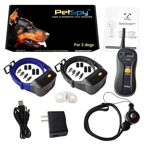 PetSpy Shock Collar for Dogs-Waterproof Dog Shock Collar with