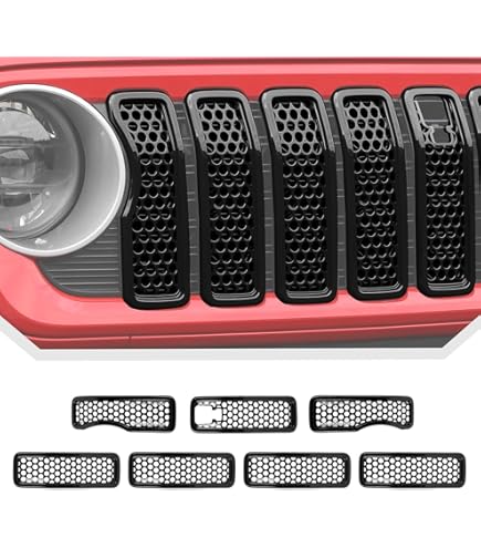 CKPEOR Frontgrill Einsätze Für Jeep Wrangler JL 2024 - Kühlergrill Abdeckung Schwarz