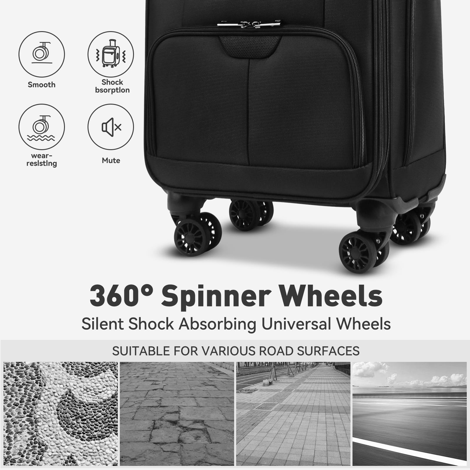 TIAWOLT 16 Inch Underseat Carry on Luggage With Wheels Soft side Lightweight Business Travel Small Suitcases Bag with TSA lock for Airlines,Men Women, Pilots Crew,Black