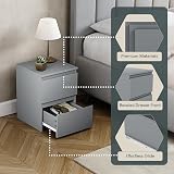 Vida Designs Denver 2 Drawer Bedside Chest Grey Space-Saving Nightstand view 3