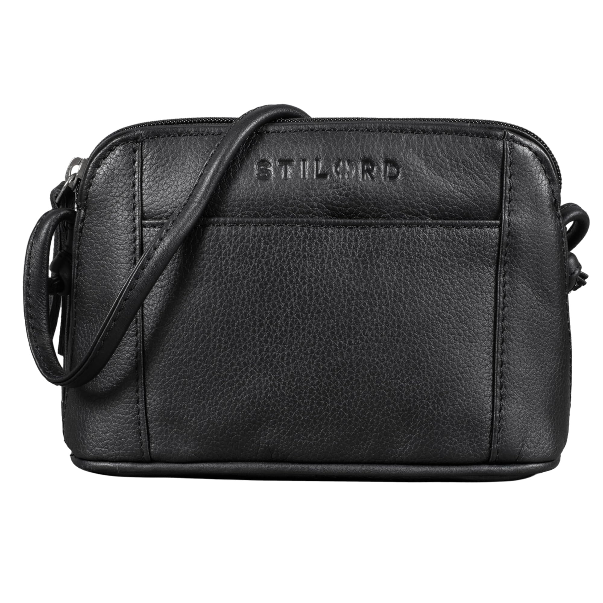 STILORD "Mariella" Leather Crossbody Handbag for Women Mini Leather Purse Small Shoulder Bag Vintage Satchel Side Bag Work Bag Party Bag in Genuine Leather Colour:Black
