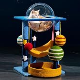 35" Starry Sky Cat Tree Tower, Multi-Layer Bed &amp; House with Space Capsule | Condo Cozy Lounge, Sisal Scratching Posts, Active Play Playground, Pet Furniture