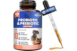 BELOVED PETS Probiotics & Prebiotics with Enzymes for Dogs and Cats - Digestive Gut Flora Health Pet Food Supplements - Constipation & Diarrhea and Gas Home Remedy - Upset Stomach Relief - Made in USA