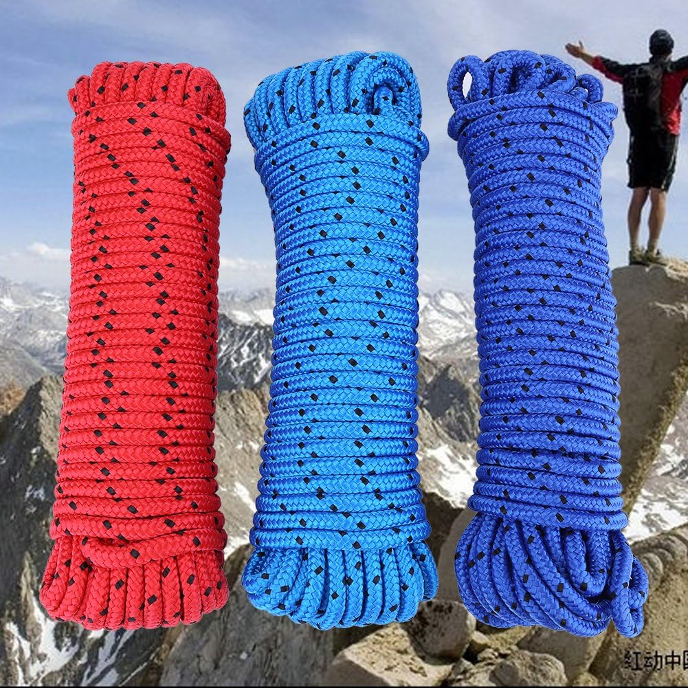 VGEBY Climbing Cord, 8mm Diameter Polypropylene Fiber Survival Mountain Braided Rope(Light Blue): Sports & Outdoors
