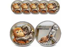 Emotional Support Monkey Coin, Punch The Monkey Commemorative Challenge Coin, Japan Baby Monkey Hugging Plush Challenge Coin 