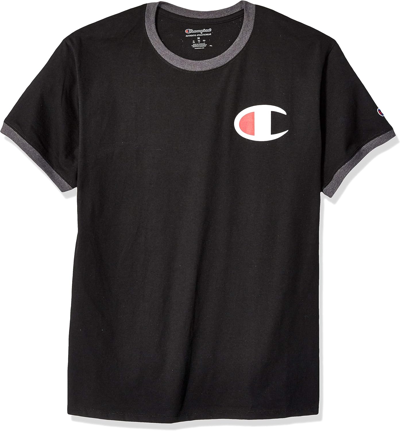 Champion Men's Classic Jersey Graphic Ringer T-Shirt: Clothing