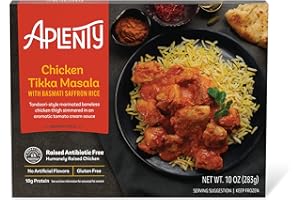 Amazon Brand, Aplenty Chicken Tikka Masala With Basmati Saffron Rice Frozen Box, 10 Oz