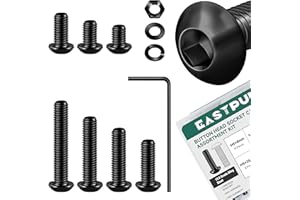 EASTPUK 244Pcs M5 Metric Screw Assortment Kit, M5 x 8/10/12/16/20/25/30mm Machine Screws with Lock & Flat Washers, Grade 10.9