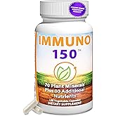 Immuno 150, Immune Support Supplement, Packed with 70 Plant Minerals, 13 Essential Vitamins and 68 Additional Nutrients-150 Vegetable Capsules- Immune Boost for All Age Groups