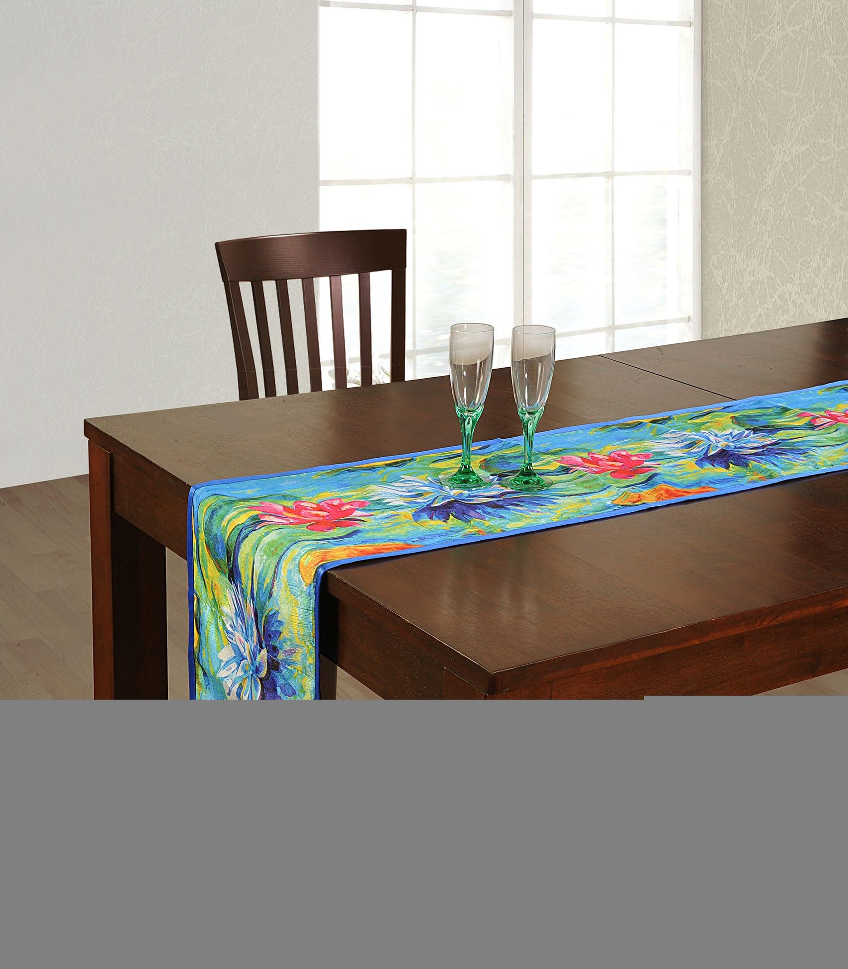 Swayam Digital Floral Polycotton Table Runner - Multicolour (036)