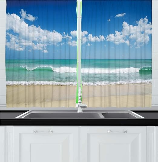 Amazon Com Ambesonne Modern Decor Kitchen Curtains By Sandy