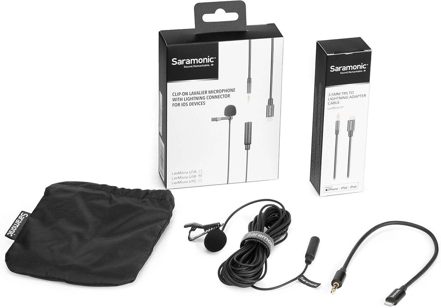 Saramonic Lavalier Microphone with Lightning for Apple iPhone or iPad with a Built-in 19.7-foot (6m) Cable (LAVMICROU1B) - Image 3