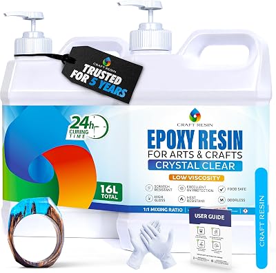 Craft Resin 16L Epoxy Resin Kit Crystal Clear 1:1 Hardener Food Safe
