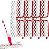 Microfiber Spray Mop Pads - Compatible with Promist MAX, Double Sided Replace Head for Dry/Wet Floor Cleaning Usable (4 Pack Red)