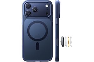 TORRAS Stronger Magnetic & Shockproof for iPhone 17 Pro Max Case, Fit for MagSafe, Military Grade Drop Protection, Camera Control, DIY Button, Slim for iPhone 17 Pro Max Case Translucent Deep Blue