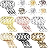 250 Pcs Keychain Rings for Crafts Keychain Making Kit Including 35 Pieces Open Jump Rings and 180 Pieces Screw Eye Pins for DIY Keychains Supplies Crafts Jewelry Making(30 mm,Mixed Colors)