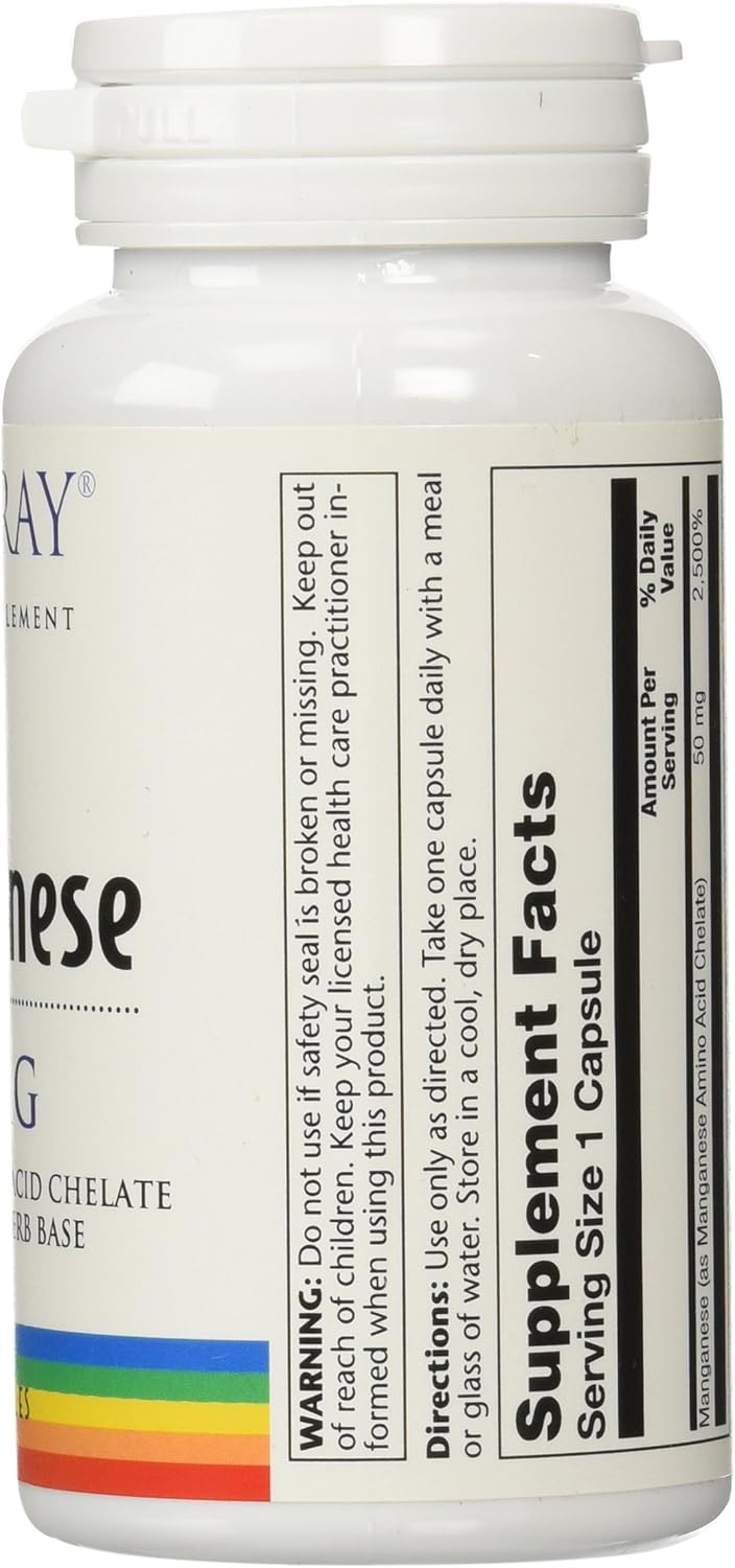 Solaray Manganese Supplement, 50 mg | 100 Count: Health & Personal Care