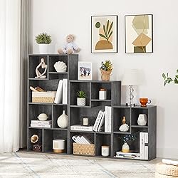 VECELO 5 Cube Modern Bookcases, 3 Tier