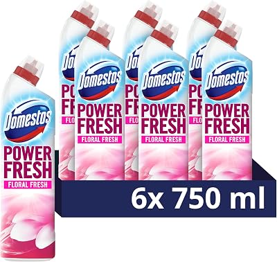 Domestos Power Fresh Floral Toilet Gel 6x750ml removes 99.99% germs