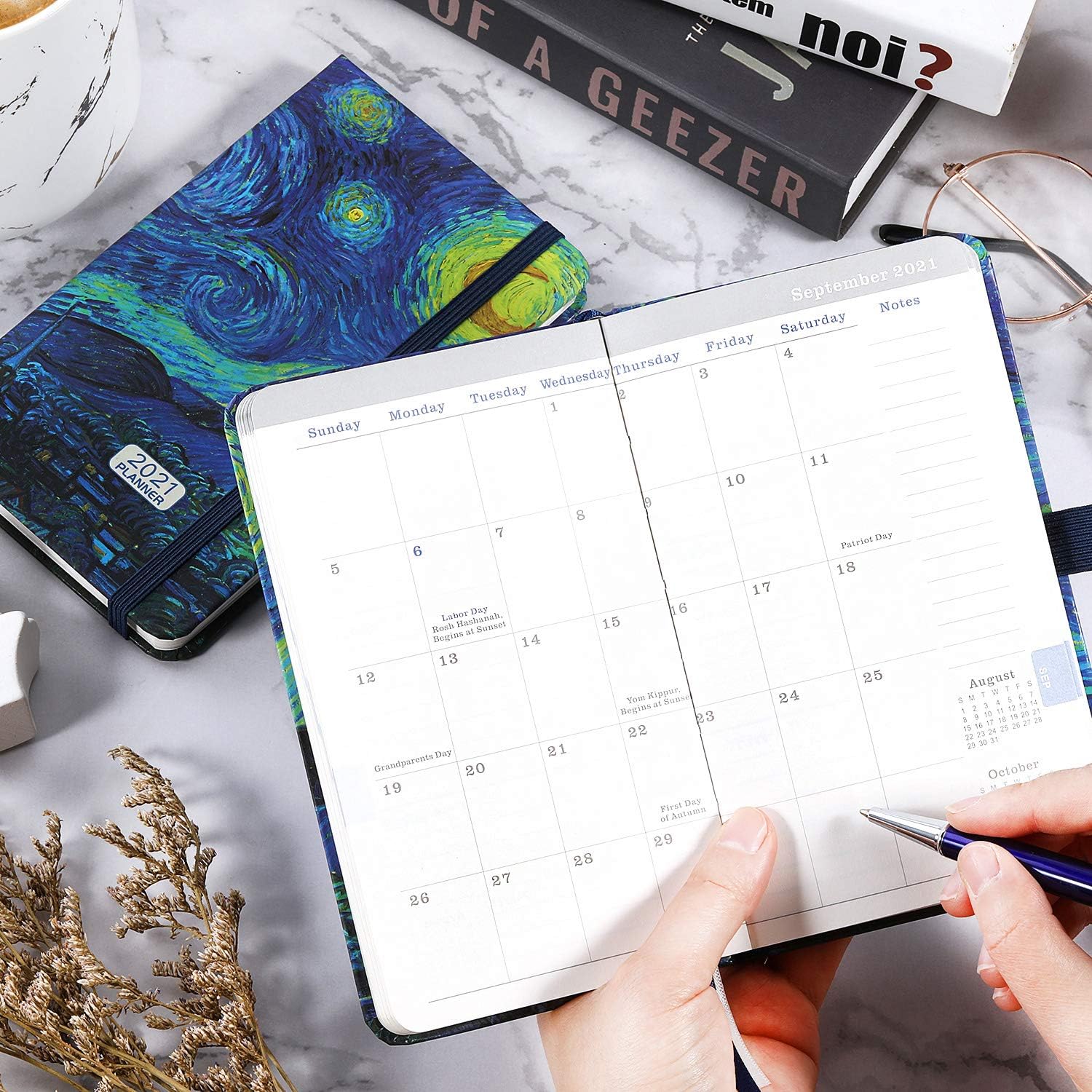 2021 Pocket Planner/Calendar - Weekly & Monthly Pocket Planner, Jan - Dec 2021, 6.3''×3.8'', Agenda Planner and Schedule Organizer with Pen Holder : Office Products