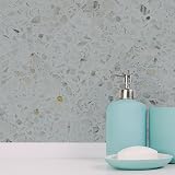 WALPLUS Marble Terrazzo Metallic Silver Wall Tiles 96pcs Peel & Stick 15x15 view 3