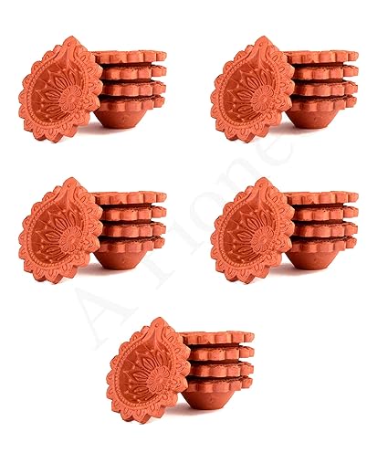 A Pioneer- (Set of 25) Handmade Traditional Plain Mitti Diya-Deepak-Clay Diya-Terracotta Diya & Eco Friendly for All Kind of Festival Diwali/Navratri