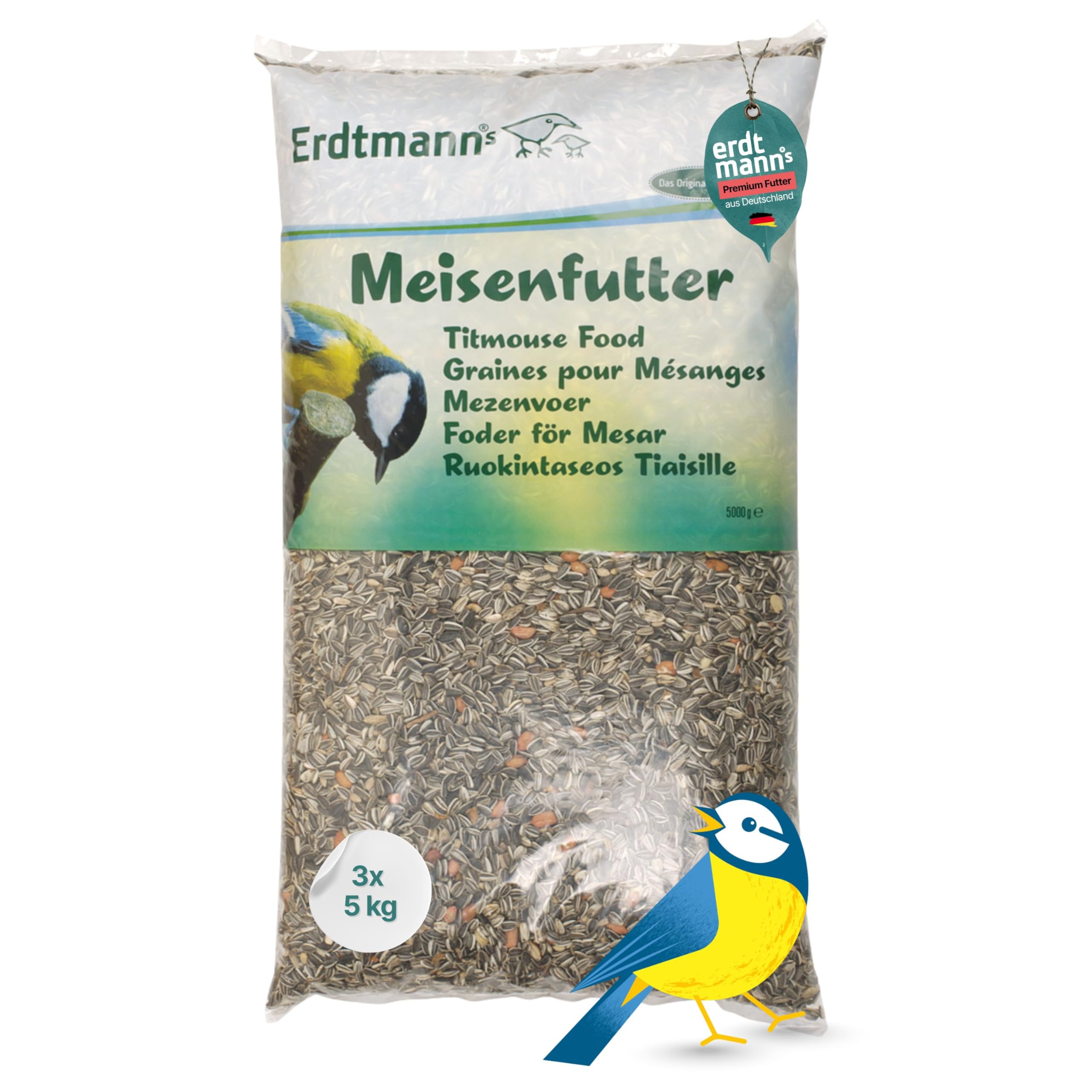Erdtmann Meisenfutter Titmouse Food, 5 Kg(pack of 3)