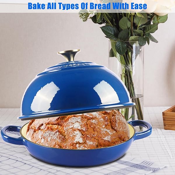 CUKOR 7QT DUTCH OVEN POT WITH LID, ENAMELED CAST IRON DUTCH OVEN FOR BREAD BAKING, NON-STICK BREAD POT FOR OVEN/STOVETOP (ROAST, BRAISING, STEWING, SOUPS)