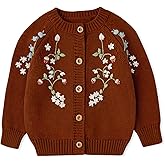 Simplee kids Baby Sweater Toddler Girls Cardigan Sweater Embroidered Strawberry Knit Sweater