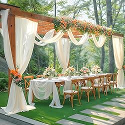 PARTISKY Wedding Arch Draping Fabric,2 Panels 18FT