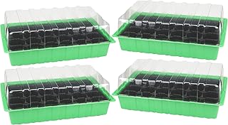 com-four® 4X Zimmergewächshaus zum Anzüchten von Pflanzen - Anzuchtset für 48 Pflanzen - Pflanzkasten für die Wohnung (04 Stück - Zimmergewächshäuser)