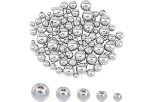 UNICRAFTALE About 100pc 3/4/5/6/8mm Round Memory Wire End Caps Stainless Steel Half Drilled Beads Ball End Jewelry End Cap for Necklace Bracelet Jewelry Making
