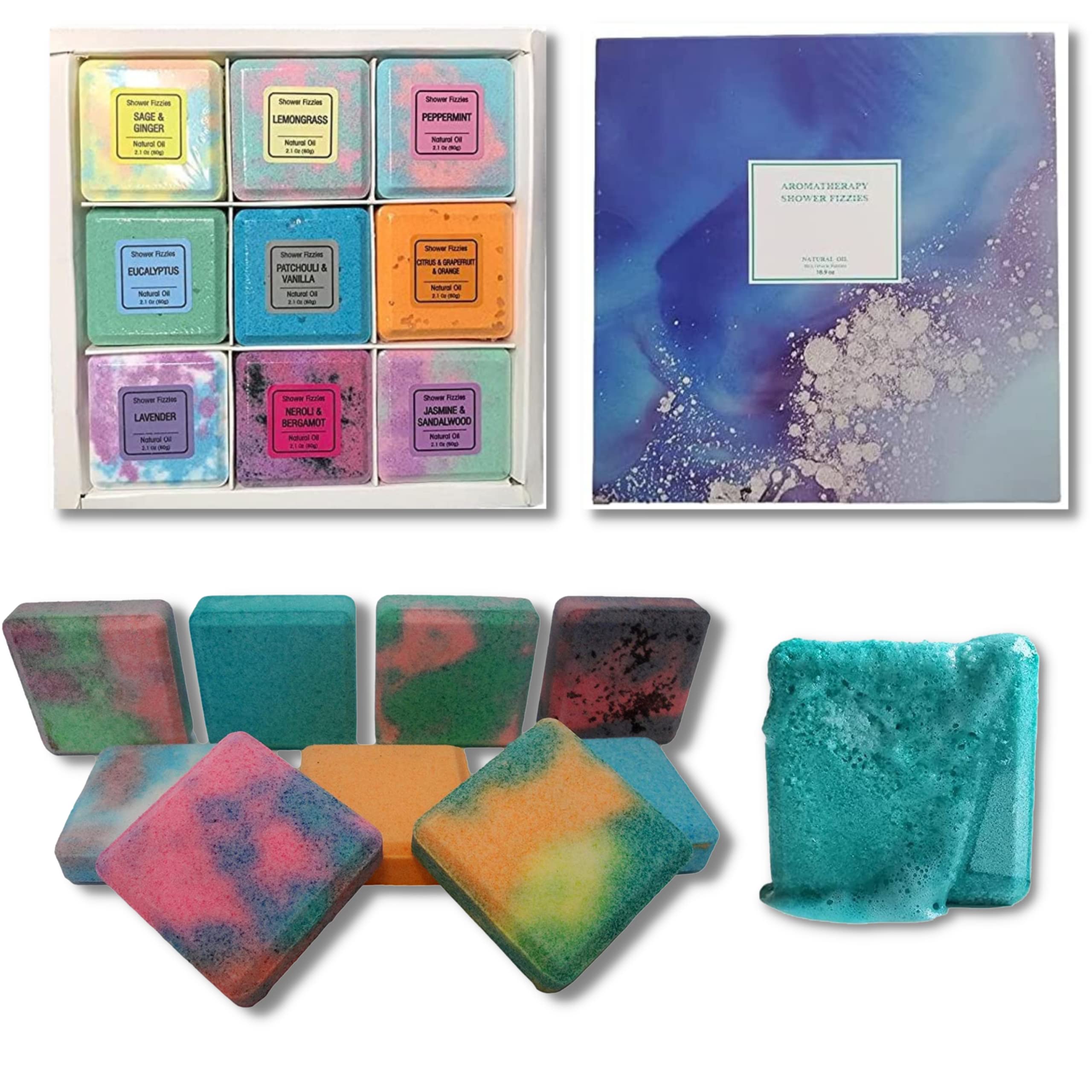 Aromatherapy Shower Steamers - Variety Pack Of 9 Shower Bombs with Essential Oils