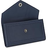 TheAntiq Blue Leather Cash Envelopes for Money Pouch Currency Holders - Soft Leather Money Bag Mobile Holder for Travel - Genuine Leathers Wallets for Women Money Bag - Travel Money Pouch Cash Holder