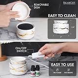 PALANCHY Ceramic Wax Warmer 3-in-1 White Gold Plate 4" Warming Dish view 6