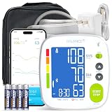 Greater Goods Bluetooth Blood Pressure Monitor with Comfort-Fit Upper Arm BP Cuff (22–42 cm), Digital BP Machine with Large Backlit Display & App Tracking for At-Home Monitoring