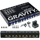 Gravity GR-EQP11 Digital Bass Machine Car Audio Equalizer - 4-Band Parametric EQ, &plusmn;12 dB Boost/Cut, 9V RMS Master Volume, Subwoofer Level &amp; Frequency Control, 30V Bipolar Power