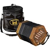 Trinity College AP-1230A Anglo-Style Concertina, Walnut Finish | 30 Buttons, 1&frac12; Octave Range, Chromatic Tuning, Travel Bag Included