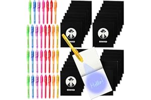 BONNYCO Invisible Ink Pen and Notebook, Pack of 32 Party Favors for Kids Birthday | Spy Pen Party Supplies, Pinata Stuffers, Prizes for Kids | Magic Pen Birthday Party Favors, Prizes for Students