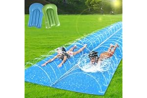 AHPUHTAN 30 x 6Ft Slip and Slide for Adults with 2 Bodyboards, Extra Long Heavy Duty Slip n Slide Backyard with Sprinkler, Lawn Big Water Slide Tarp for Adults