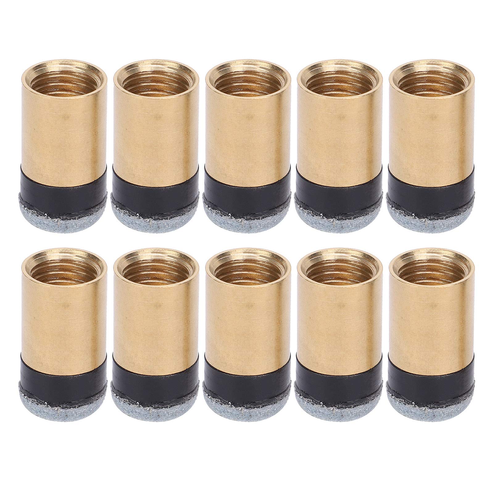 Ejoyous Pool Cue Tips 10 mm, 10 Pcs Snooker Cue Tips And Ferrules Metal Billiards Cue Tips Hard Leather Screw-on Tips Snooker Cue Tip Replacement Kit (11MM)