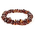 AMBERAGE Natural Baltic Amber Bracelet for Adults (Women/Men) - Hand made From Polished/Certified Baltic Amber Beads(4 Colors)
