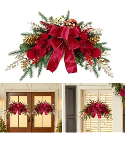 Amazon.com: CITYES Christmas Swag Decoration Floral Swag with