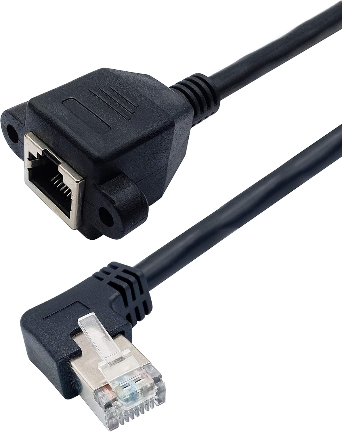 AAOTOKK 90 Degree Cat 6 Cable Left Bend Angle RJ45 Male to