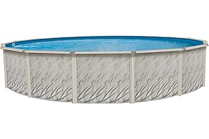 Lake Effect Pools 'Meadows Reprieve' 24' Round Above Ground Swimming Pool | 52" Inch Height | Resin Protected Steel Sided Walls | 25 Gauge Overlap Liner & Skimmer