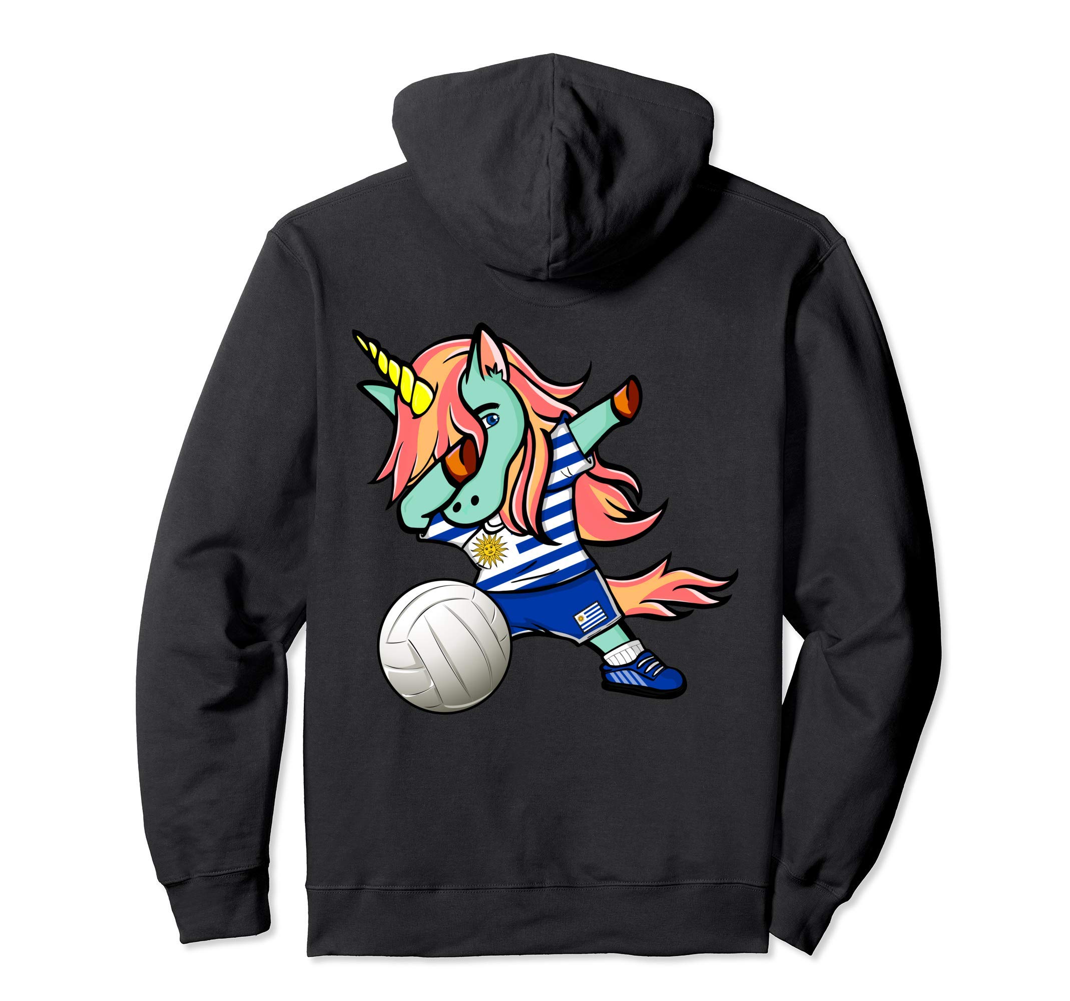 Dab Unicorn Uruguay Volleyball Lovers Jersey Uruguayan Flag Pullover Hoodie
